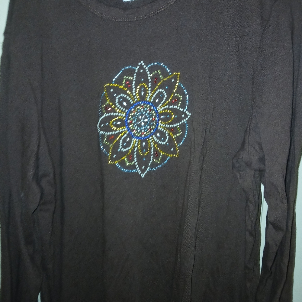 Southwest like style beaded long sleeve top XL